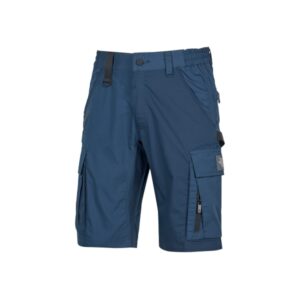 Upower Solaris Bermudas Cargo Funcionales - Talla XS - Tejido Ripstop Elastico, Multibolsillos, Detalles Reflectantes, Proteccion Lumbar, Cierre Antirayaduras, Porta Identificacion Oculto - Color Azul Marino