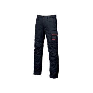 Upower Smile Pantalones de Trabajo en Algodon Elastico - Talla 64 - Multiples Bolsillos, Cierre con Cremallera, Refuerzos en Rodillas, Ajuste Slim Fit, Proteccion DPI1 - Color Azul Marino