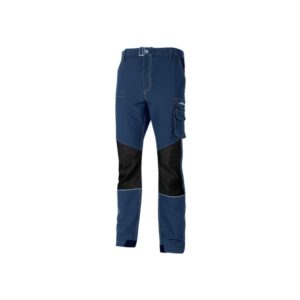 Upower Ibiza Pantalon de Trabajo Confortable - Talla XL - Tejido Tecnico Elastico, Bolsillos Inteligentes, Cinturon Integrado, Detalles Reforzados, Cinta Reflectante, Triple Costura - Color Azul Oscuro Westlake