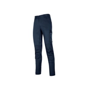 Upower Meek Pantalones Cargo Stretch - Talla XL - Bolsillos Multifuncionales, Refuerzos Poli-Oxford, Cinturilla Elastica, Perfiles Reflectantes, Proteccion DPI1, Ajuste Slim-Fit - Color Azul Oscuro Westlake