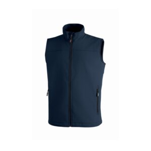 Upower Dublino Chaleco de Trabajo Soft Shell - Talla XS - Transpirable, Antiviento, Repelente al Agua, Multibolsillos con Cremallera, Ajuste Personalizado con Cordon - Color Azul Oscuro Westlake