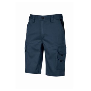Upower Bonito Pantalones Cortos de Trabajo de Algodon Elastizado - Talla XL - Maxima Frescura y Comodidad, Bolsillos Multifuncionales, Cinturilla Elastica, Proteccion DPI1, Costuras Reforzadas - Color Azul Oscuro Westlake