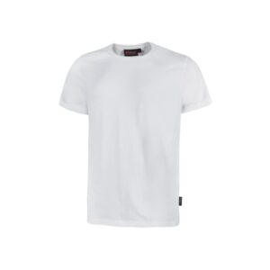 Upower Figi Camiseta de Trabajo de Algodon Cardado - Talla XL - Suavidad y Confort Prolongado, Cuello Elastico Acanalado, Cinta Para-Sudor, Proteccion DPI1 - Color Blanco