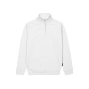 Upower Maui Sudadera con Media Cremallera - Talla XL - French Terry de Algodon y Poliester, Transpirable y Duradera, Puños y Dobladillo Elasticos, Mangas Ranglan, Costuras Pespunteadas - Color Blanco