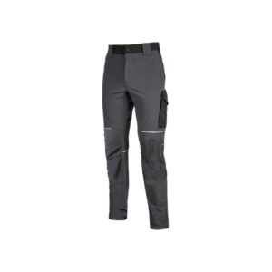 Upower World Pantalon Stretch U-4 - Talla XS - Resistente y Transpirable, Secado Rapido, Multiples Bolsillos Funcionales, Ajuste Retractil, Detalles Reflectantes, Costuras Triples, Proteccion DPI1 - Color Gris Asfalto