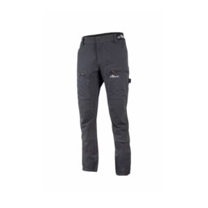 Upower Harmony Pantalones de Trabajo de Verano - Talla XS - Tejido Elastico, Corte Jogging, Impermeables, Secado Rapido, Multiples Bolsillos, Detalles Reflectantes - Color Gris Asfalto