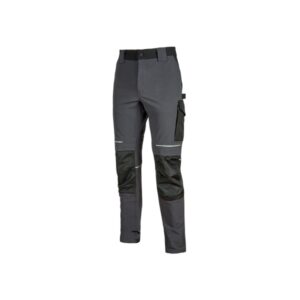 Upower Atom Pantalon Stretch Resistente - Talla XS - Repelente al Agua, Transpirable, Secado Rapido, Bolsillos Multifuncionales, Proteccion Rodillas Certificada, Costuras Reforzadas - Color Gris Asfalto