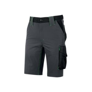 Upower Mercury Pantalon Corto de Alta Calidad - Talla XS - Repelente al Agua, Transpirable, Cintura Ajustable, Proteccion DPI1, Slim Fit - Color Gris Asfalto Verdoso