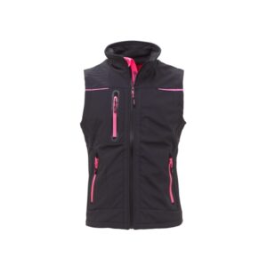 Upower Universe Lady Chaleco Softshell Impermeable - Talla XS - Transpirable y Resistente al Viento, Forro Micropolar, Bolsillo Free Sound, Detalles Reflectantes, Proteccion DPI1 - Color Gris Fucsia