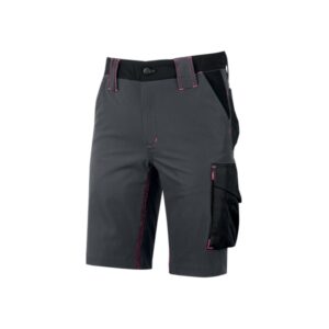 Upower Mercury Lady Pantalon Corto Elastico - Talla XS - Repelente al Agua, Alta Transpirabilidad, Secado Rapido, Bolsillos Multifuncionales, Cintura Ajustable, Costuras Triples, Proteccion DPI1 - Color Gris Fucsia