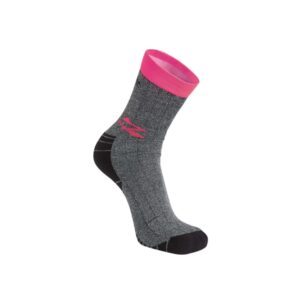 Upower Giady Calcetines Tecnicos - Talla Unica - Ajuste Perfecto y Duradero, Tecnologia Memory Size, Material Transpirable, Plantilla Amortiguadora, Costuras Planas, Collar Anti-Torsion - Color Gris Fucsia