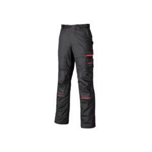 Upower Nimble Pantalon de Trabajo en Sarga de Polialgodon - Talla 64 - Multiples Bolsillos, Refuerzos en Rodilleras, Cintura Elastica, Proteccion DPI1, Cierre Cremallera y Boton Resistente - Color Gris Meteorito