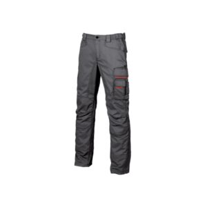 Upower Grin Pantalon de Trabajo con Forro de Franela - Talla 64 - Multiples Bolsillos, Refuerzos en Areas Clave, Cintura Ajustable, Proteccion DPI1, Costuras Reforzadas - Color Gris Meteorito