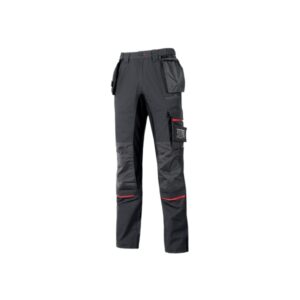 Upower Race Pantalon - Talla 64 - Multiples Bolsillos Desmontables, Refuerzos en Cordura, Detalles Reflectantes, Proteccion DPI1, Costuras Triples, Ajuste Ergonomico - Color Gris Meteorito