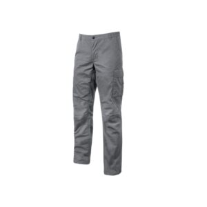Upower Baltic Pantalon de Trabajo Algodon Elastico - Talla XL - Efecto Desgastado, Bolsillos Multifuncionales, Cierre Resistente, Refuerzo en Rodillas, Ajuste Slim Fit, Proteccion DPI1 - Color Gris Oscuro