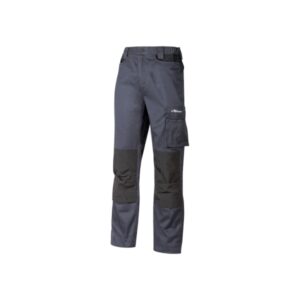 Upower Mallorca Pantalon de Trabajo con Algodon Elastico - Talla XL - Diseño Ergonomico, Cintura Elastica, Multiples Bolsillos, Refuerzos Estrategicos, Cinta Reflectante - Color Gris Oscuro