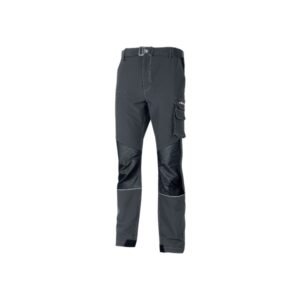 Upower Ibiza Pantalon de Trabajo Confortable - Talla XL - Tejido Tecnico Elastico, Bolsillos Inteligentes, Cinturon Integrado, Detalles Reforzados, Proteccion Alta, Cinta Reflectante - Color Gris Oscuro