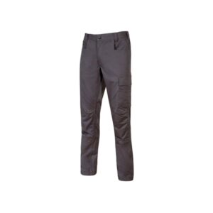 Upower Bravo Top Pantalon CVC Stretch - Talla XL - Multiples Bolsillos, Martillo en Cintura, Triple Costura, Ajuste Slim-Fit, Proteccion DPI1 - Color Gris Oscuro