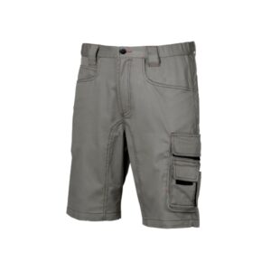 Upower Party Pantalon Corto Multifuncional - Talla 66 - Multiples Bolsillos, Cintura Ajustable, Costuras Triples, Proteccion DPI1, Cierre Cremallera y Boton Resistente - Color Gris Piedra