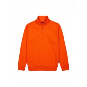 Upower Tautra Sudadera de Trabajo Confortable y Duradera - Talla XL - Polialgodon Perchado, Media Cremallera, Cuello Ajustable, Detalles en Canale Elastico, Proteccion DPI1 - Color Naranja