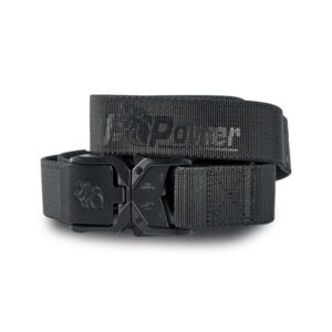 Upower Nite Belt Correa de Alta Calidad - Talla S/M - Ajuste Rapido, Resistente y Comoda, Cinta Elastica de Nailon, Hebilla de Liberacion Rapida - Color Negro Carbon