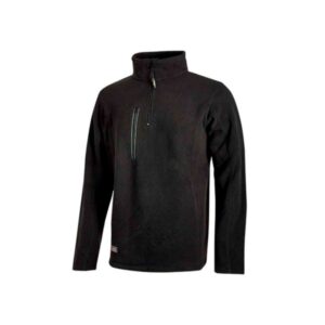 Upower Bering Sudadera de Trabajo con Medio Cremallera - Talla XL - Durabilidad y Confort, Proteccion DPI1, Material 100% Poliester - Color Negro Carbon
