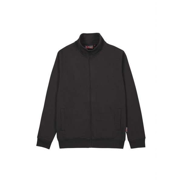 Upower Sotra Sudadera de Trabajo sin Capucha - Talla XL - Polialgodon Perchado, Cremallera, Diseño Ergonomico, Puños y Dobladillo Elastico, Bolsillos Laterales, Proteccion DPI1 - Color Negro Carbon