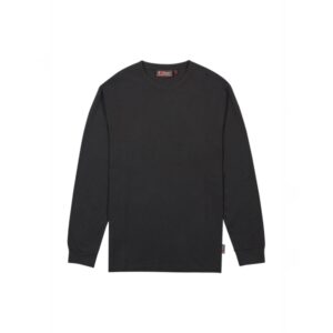 Upower Renga Camiseta de Manga Larga - Talla XL - Algodon Jersey Suave, Diseño Elegante con Canale, Refuerzos en Hombros y Cuello, Proteccion DPI1 - Color Negro Carbon