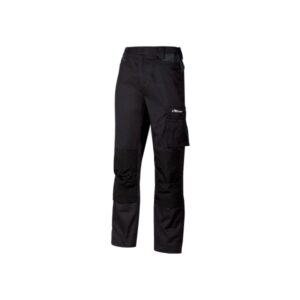 Upower Mallorca Pantalon de Trabajo Ergonomico - Talla XL - Algodon Elastico, Cintura Elastica, Multiples Bolsillos, Refuerzos Estrategicos, Cinta Reflectante, Triple Costura - Color Negro Carbon