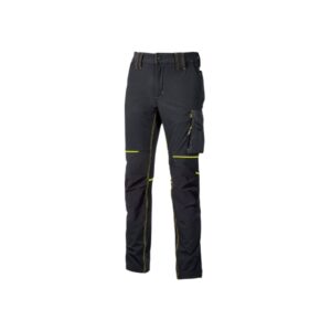 Upower World Pantalon Stretch Resistente - Talla XS - Transpirable, Secado Rapido, Bolsillos Multiples, Ajuste Retractil, Detalles Reflectantes, Proteccion DPI1, Costuras Triples - Color Negro Carbon
