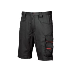 Upower Party Pantalon Corto Multifuncional - Talla 66 - Multiples Bolsillos, Cintura Ajustable, Costuras Triples, Proteccion DPI1, Boton Resistente a Arañazos - Color Negro Carbon