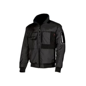 Upower Mate Bomber de Trabajo con Mangas Desmontables - Talla XS - Impermeable, Interior de Microfibra, Bolsillos con Tecnologia Avanzada, Refuerzos Anti-Desgaste, Proteccion DPI1 - Color Negro Carbon