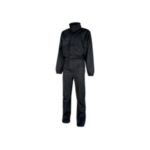 Upower Roma Mono de Trabajo - Talla XL - Policoton Mechanical Stretch, Multiples Bolsillos, Cintura y Puños Elasticos, Rodillas Preformadas, Triple Costura - Color Negro Carbon