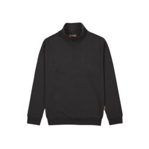 Upower Maui Sudadera con Media Cremallera - Talla XL - French Terry, Algodon y Poliester, Transpirable y Duradera, Puños y Dobladillo Elasticos, Mangas Ranglan, Costuras Pespunteadas - Color Negro Carbon