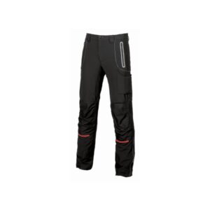 Upower Pit Pantalon Soft Shell - Talla 60 - Confort Maximo, Waterproof, Insertos Reflectantes, Antiabrasion, Multiples Bolsillos, Rodilleras Ergonomicas, Proteccion DPI1 - Color Negro Carbon