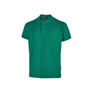 Upower Tonga Polo de Hombre de Algodon Pique - Talla XL - Transpirable, Cuello con 3 Botones, Acabados en Canale, Refuerzos en Cuello y Hombros, Proteccion DPI1 - Color Verde Esmeralda