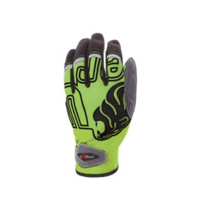 Upower Niko Guantes de Trabajo con Proteccion - Talla XL - Destreza y Flexibilidad, Palma Resistente, Alta Visibilidad, Agarre Superior, Compatibles con Pantallas Tactiles - Color Verde Fluorescente