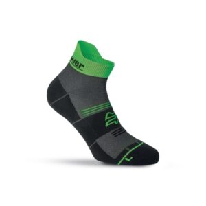 Upower Balmy Calcetines de Trabajo Cortos - Talla S - Maxima Transpirabilidad, Confort Optimo, Ventilacion Superior, Costuras Planas, Talon y Puntera Reforzados, Alta Durabilidad - Color Verde Fluorescente