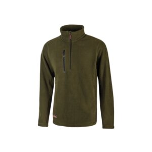 Upower Bering Sudadera de Trabajo con Medio Cremallera - Talla XL - Durabilidad y Confort, Proteccion DPI1, Material 100% Poliester - Color Verde Oscuro