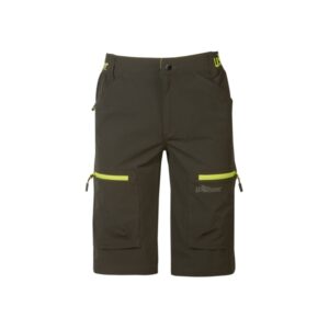 Upower Ares Bermudas de Trabajo con Corte Jogging - Talla XS - Multibolsillos con Cremallera y Velcro, Cinta Reflectante, Impermeables y Transpirables - Color Verde Oscuro