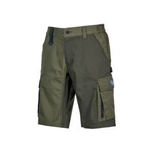 Upower Solaris Bermudas Cargo Funcionales - Talla XS - Tejido Ripstop Elastico, Multibolsillos, Detalles Reflectantes, Proteccion Lumbar, Ajuste Seguro - Color Verde Oscuro