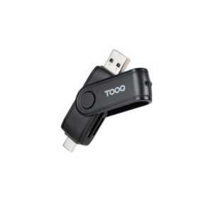 Tooq Lector de Tarjetas USB-C y USB-A - Compatible con SD, Micro SD y TF - Color Negro