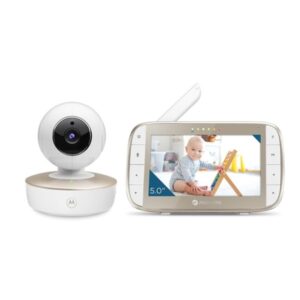 Motorola Nursery VM50G Vigilabebes con Camara - Vision Nocturna - Comunicacion Bidireccional - Pantalla 5" - Sensor de Temperatura - Color Blanco