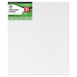 Daler Rowney Simply Pack de 3 Bastidores Entelados- 50x60cm - Imprimacion Triple - Grano Medio - 100% Algodon sin Acido - 250g - Color Blanco