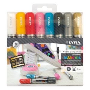 Lyra Mark All Pack de 8 Rotuladores Permanentes - Multisuperficie - Punta Redonda - 2mm - Blister - Colores Surtidos