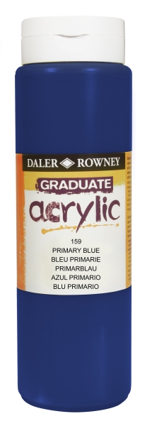 Daler Rowney Graduate Pintura Acrilica - Botella de Plastico - 500ml - Color Azul Primario