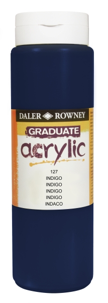Daler Rowney Graduate Pintura Acrilica - Botella de Plastico - 500ml - Color Indigo