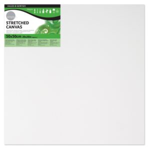 Daler Rowney Simply Bastidor Entelado - 50x50cm - Imprimacion Triple - Grano Medio - 100% Algodon sin Acido - 250g - Color Blanco
