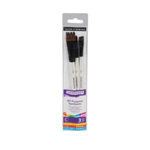 Daler Rowney Graduate Pack de 3 Pinceles Multitecnica - Pelo Sintetico - Mango Corto