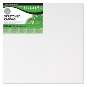 Daler Rowney Simply Bastidor Entelado - 40x40cm - Imprimacion Triple - Grano Medio - 100% Algodon sin Acido - 250g - Color Blanco